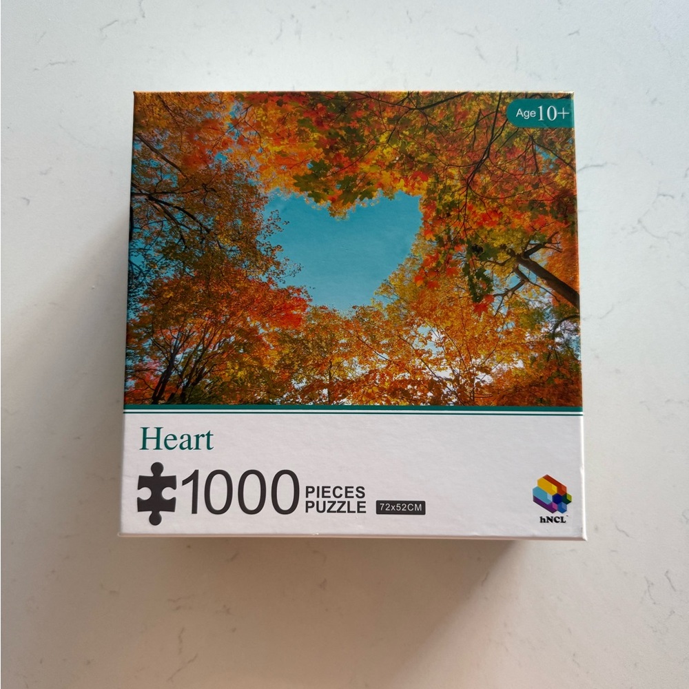 hNCL Heart 1000 Piece Jigsaw Puzzle – Autumn Trees‎ & Sky, 72x52cm, Complete